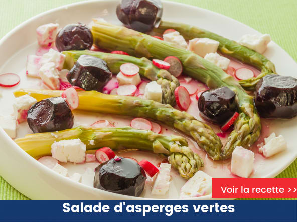 Salade d'asperges vertes, betteraves et fêta